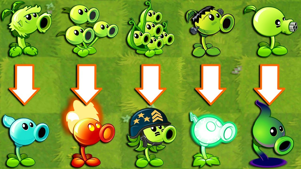 PvZ 2 All PEA Plants - Free PEA vs Premium PEA Plants vs Team Zombies ...