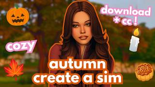 Cozy Autumn Inspired Sim (CC Linked) | The Sims 4 🍂🎃🤎