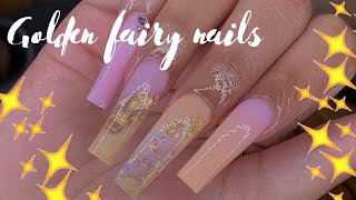 Golden Fairy Nails:Full Process Video😍🧚🏽✨‼️ screenshot 2
