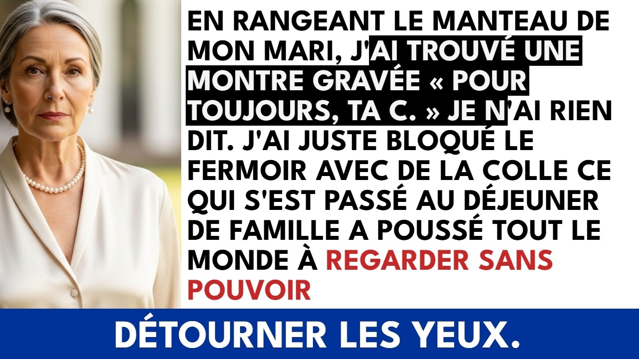 J’ai senti quelque chose de lourd dans la poche intérieure du manteau de mon mari. Une montre Tissot, cadran bleu nuit, avec une gravure minuscule : « Pour toujours, A. » Je m’appelle Albertine....