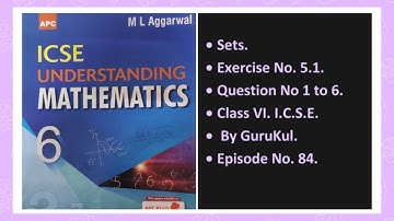 Sets, Ex 5.1, Class 6, M L Aggarwal - ICSE UNDERSTANDING MATHEMATICS