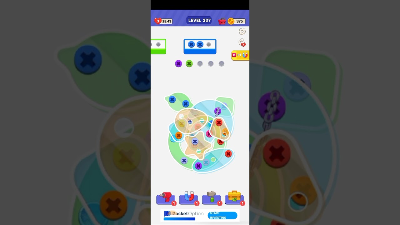 Unscrew it : Nuts and Bolts Jam Puzzle level 327 / Screw out pin jam puzzle level 327