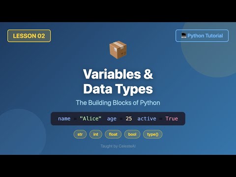 Python Tutorial for Beginners #2 - Variables & Data Types (str, int, float, bool)