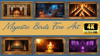 4K Frame TV Art | Dreamy Surrealist Cabin Fireplace | Silent No Sound