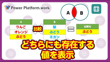 Power Apps のキャンバスアプリで２つのコレクションを比較してどちらの値にも存在する値（積集合）を表示する方法 #PowerApps