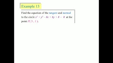 How to find Tangent & Normal equations to the circle at a point