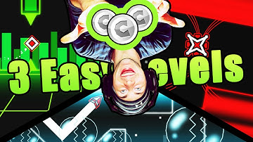 GEOMETRY DASH 3 Easy Levels w/Coins ~ AntiPixel, o3o, and Shift