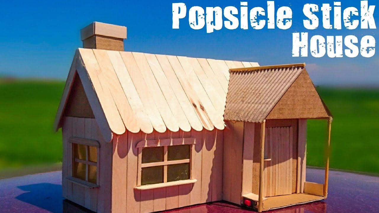 dondurma cubugundan ev nasil yapilir how to make popsicle stick house youtube house evler ev yapimi