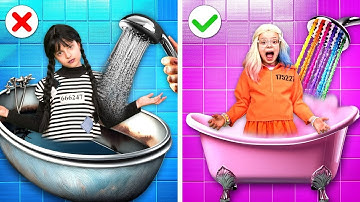 Wednesday Vs Enid in Prison | Epic Parenting Hacks and Gadgets *Funny Moments*