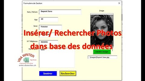 VBA Unique/ Insérer- Rechercher Photo-Image dans base des données/  sans codage_17. www.VbaWriter.ch