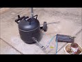 The back yard metal melting furnace is complete and shows what it can do