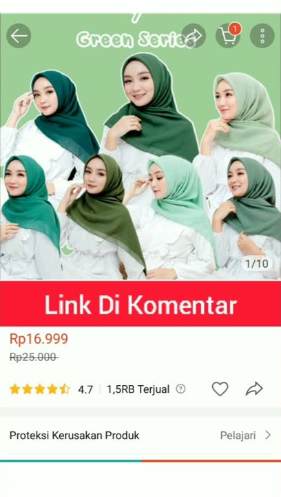 Jilbab Hijau Segi Empat Polos