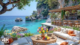 Seaside Jazz Cafe ~ Positive Bossa Nova Jazz &amp; Ocean Wave Sounds for Relaxing and Studying