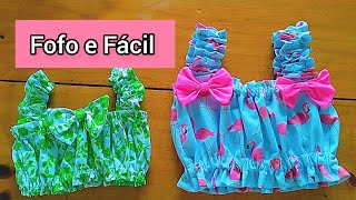 Como fazer TOP infantil, lindo e fácil. Costura sem molde. INICIANTE