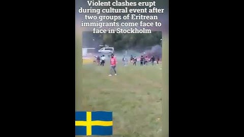 Clashes erupt between Eritreans during cultural event in Stockholm. #stockholm #Eritreans