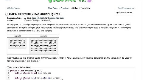 Java Practice It || 2.23 DollarFigure || nested for loops
