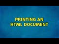 Printing an HTML document