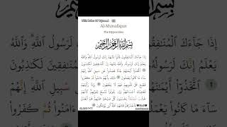 Surah Al-Munafiqun. The beautiful voice reading Quran Masha'Allah ☺️ #quranrecitation #quran #qurani