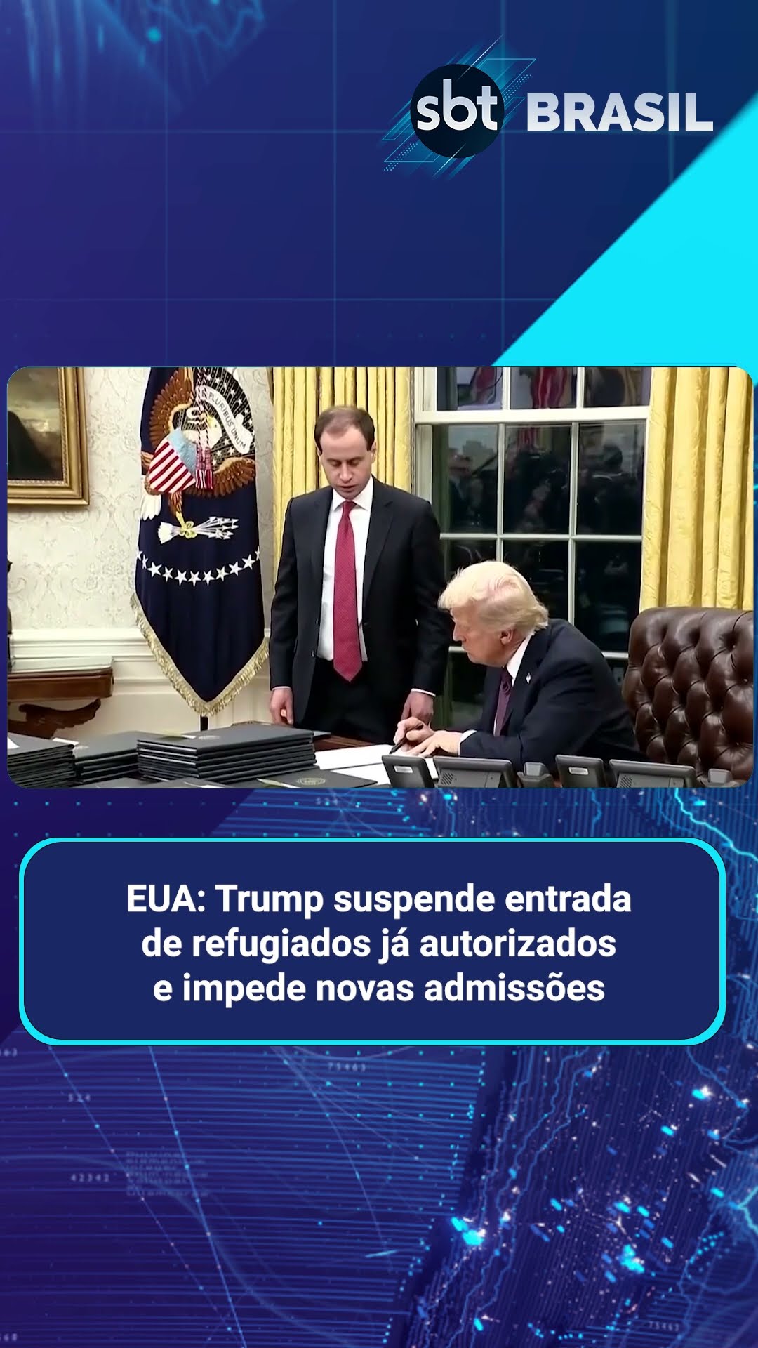 Trump suspende entrada de refugiados já autorizados e impede novas admissões | SBT Brasil (22/01/25)
