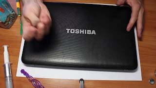 Выключается ноутбук  разборка, чистка TOSHIBA SATELLITE C 850