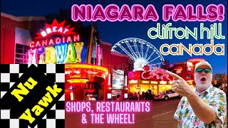 🟡 Niagara Falls: Canada's Clifton Hill. Explore Shops, Restaurants & A Ride On The Niagara SkyWheel!