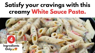 White Sauce Pasta Recipe|Creamy White Sauce Pasta|how to cook white sauce pasta #whitesaucepasta screenshot 3