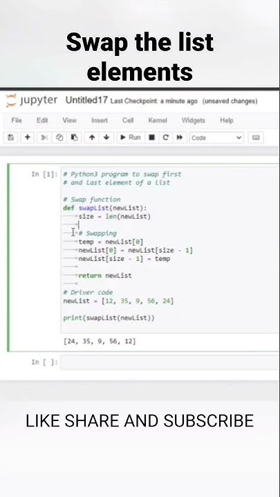swap the elements using python code #code #coders #hackers #python # ...