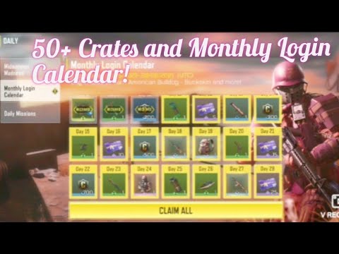 Opening Monthly Login Calendar and 50+ Crates CODM - YouTube