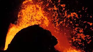 Huge Volcano Lava Fountain - Hawaii 4k Short