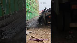 Watch Out Unloading Steel Bars From A Truck Can Be Dangerous