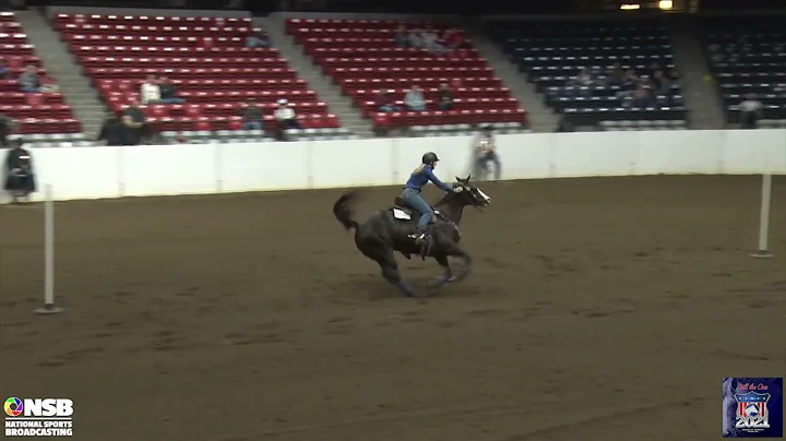 2021 Quarter Horse Congress 13 Under Pole Bending Hannah Minchew on Slippery Calamity