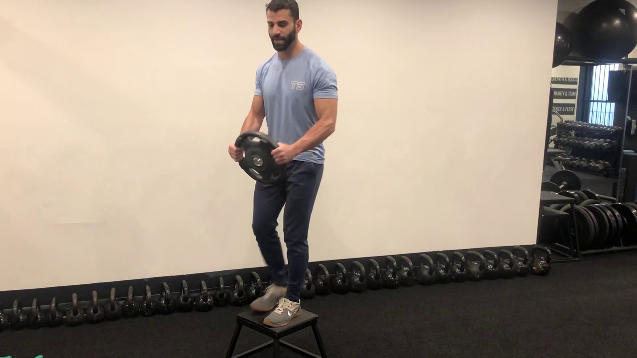 Weighted Rotation Lunge With Rotation Reverse Lunge w/ weighted rotation from step - YouTube