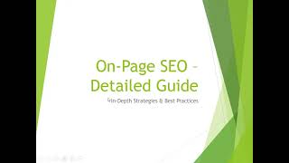 On-Page SEO Explained in Detail | Titles, Meta Tags, Internal Linking &amp; UX