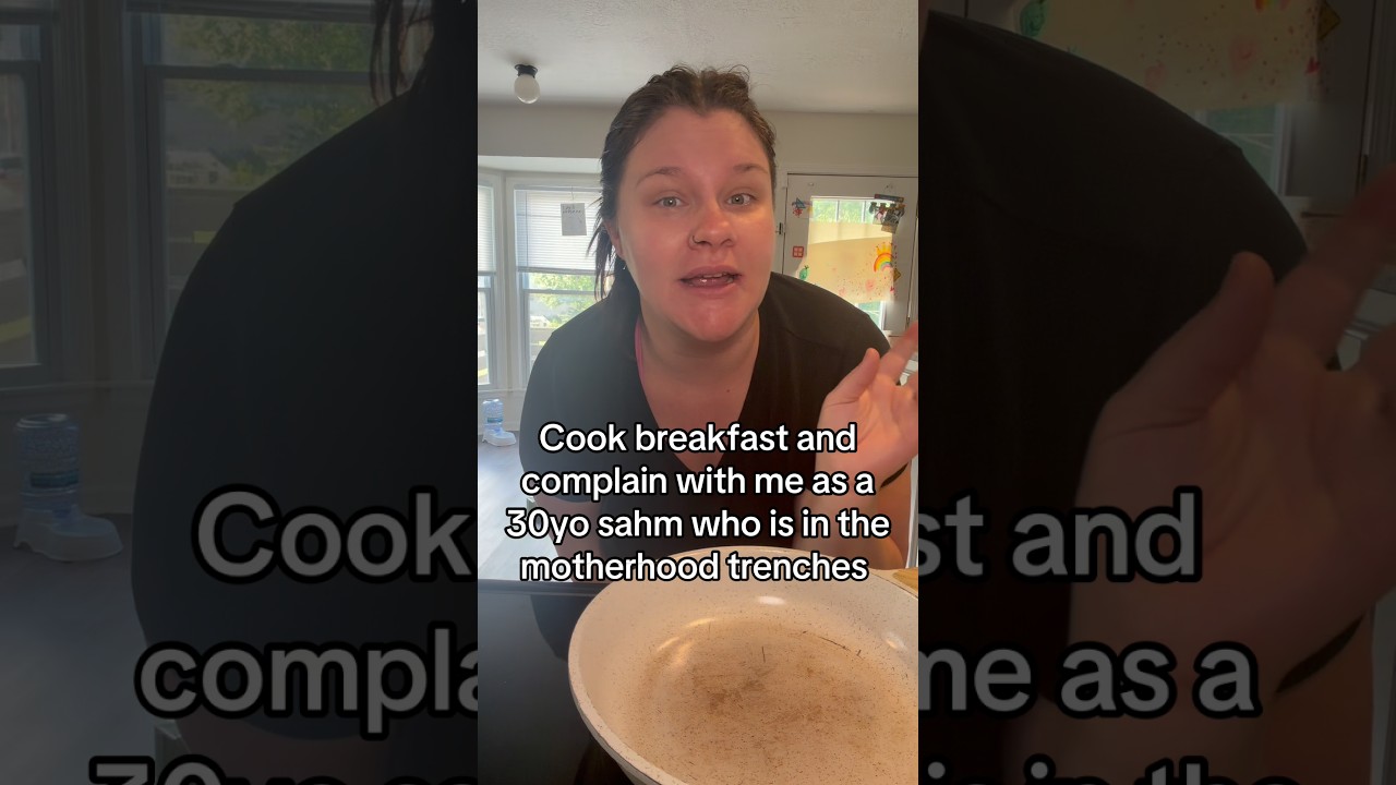 These kids are mad annoying sometimes 😂😂😂😂 #sahm #breakfast #cooking #unhinged #motherhood