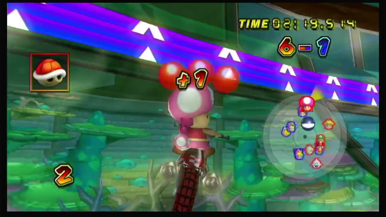 Mario Kart Wii - Balloon Battle (4 wins) - Toadette Gameplay
