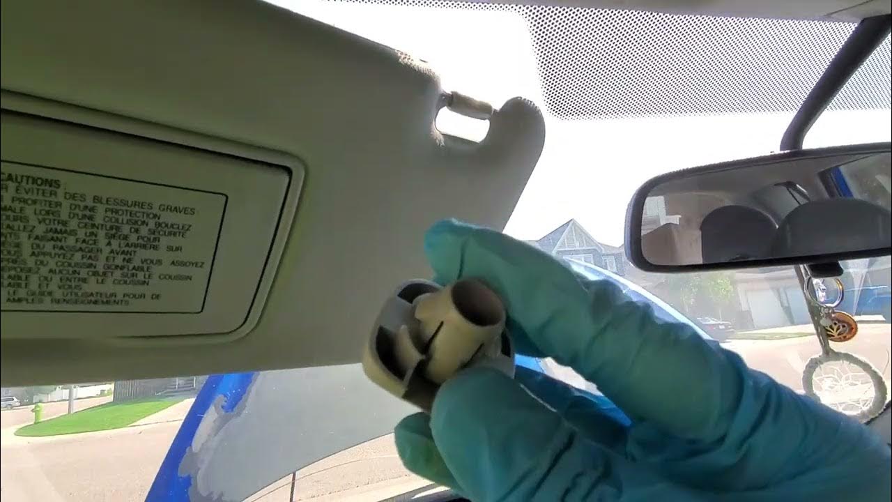 How to install Repair a broken sun visor sunvisor clip on a Honda car
