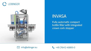 INVASA: Fully automatic compact bottle filler with integrated crown cork stopper