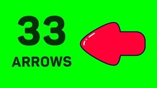 33 анимированные стрелки на зеленом фоне -  Хромакей Футажи