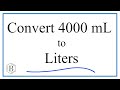 Converting Milliliters to Liters