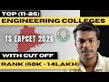 TOP 11-12 ENGINEERING COLLEGES IN TG | EAPCET | RANK VS COLLEGE