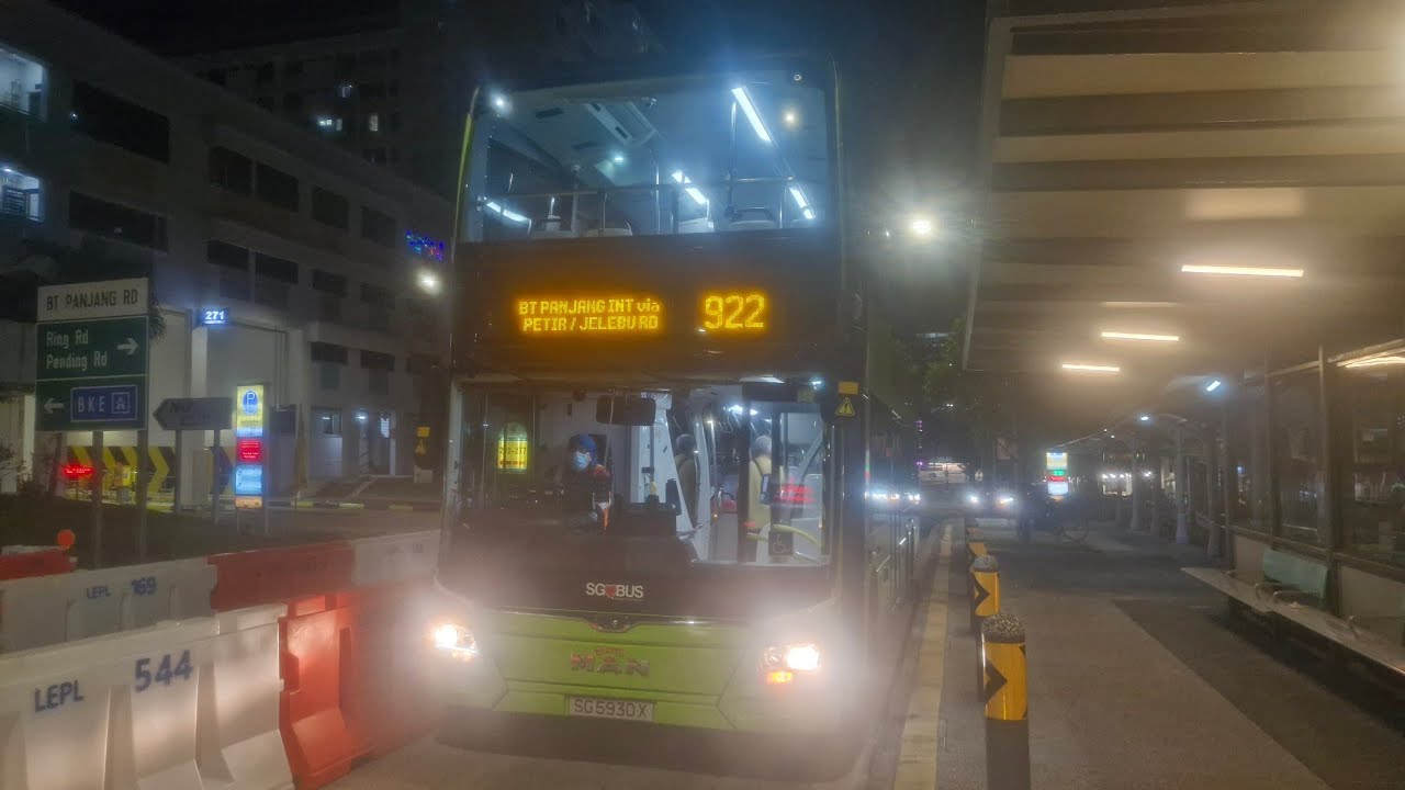 SMRT Bus Service 922 Man ND323F A95 Euro VI Batch 1 SG5930X - YouTube