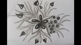Zentangle flower pattern | flower zentangle | patternart | #zentangle #pattern #tangleart  #flowers
