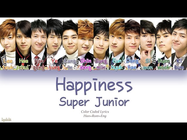 Super Junior (슈퍼주니어) – Happiness (행복) (Color Coded Lyrics) [Han/Rom/Eng] class=