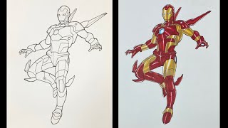 How to draw Ironman mark 50 (full body)