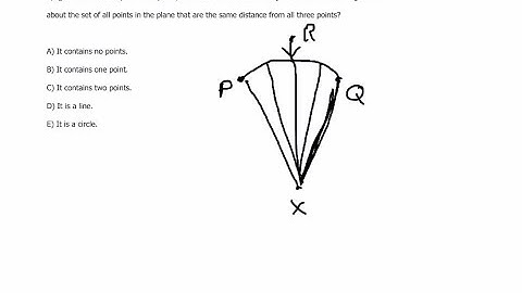 P, Q, and R are three points in a plane, and R does not lie on line PQ. Which of the following...