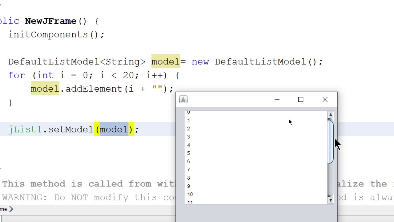 JList | Java Swing ep 8/ - YouTube
