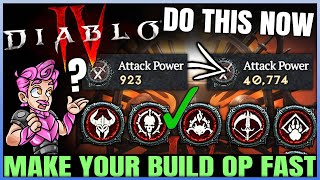 Diablo 4 - How to Make Your Build POWERFUL Fast - Season 4 Tips \& Tricks - Best Builds Easy \& More!