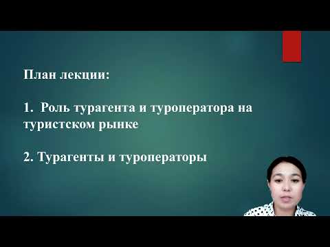 Фрагмент лекции на тему: Организация деятельности туристских и туроператорских агентств