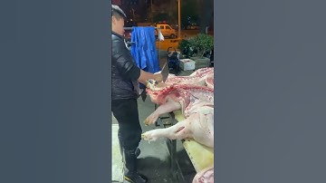 Separation of pork from bone 1 #delicious #food #https