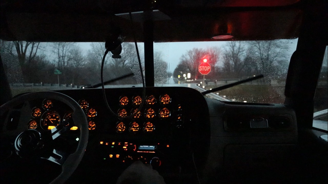 ASMR Trucking Into A Thunderstorm In A Peterbilt 379